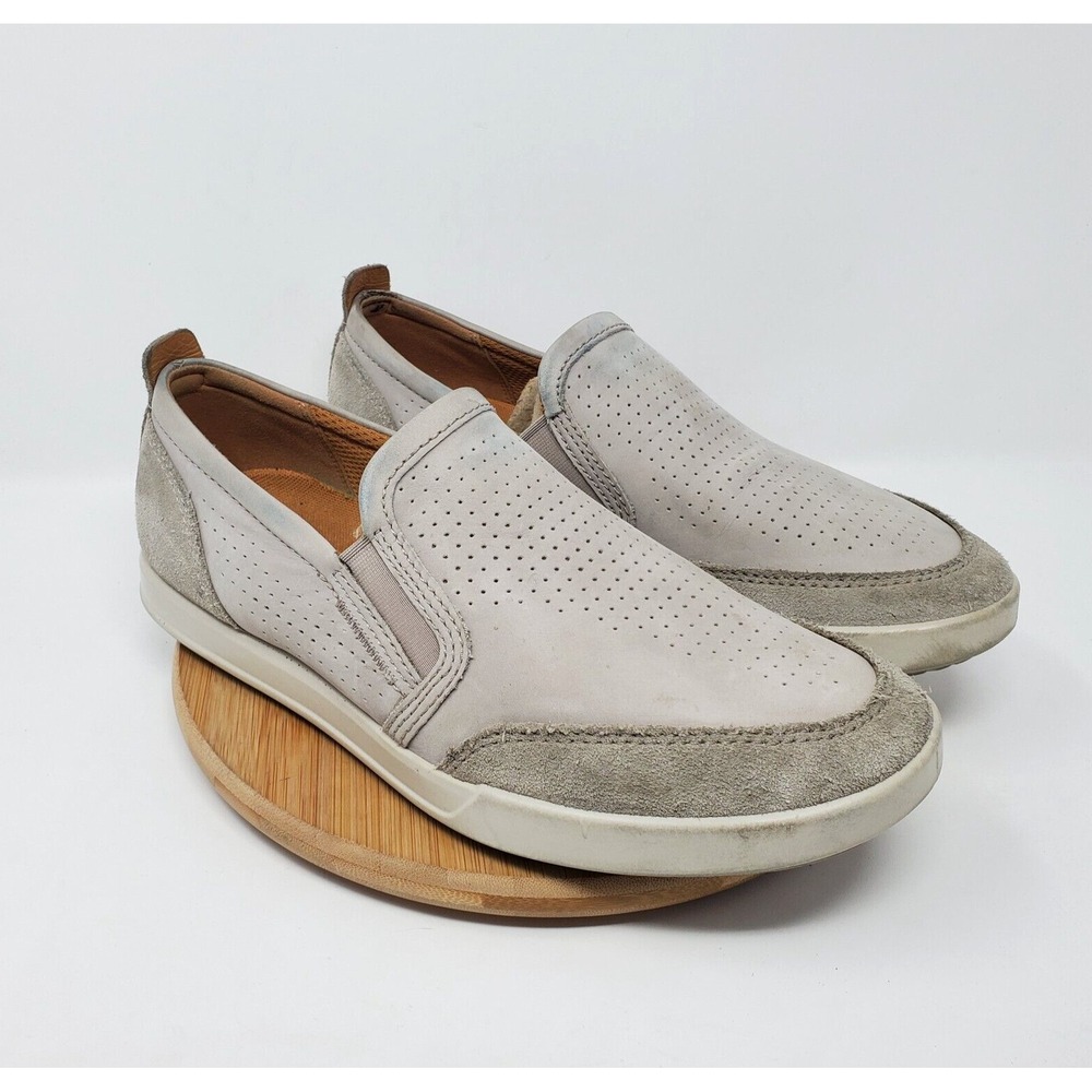 Ecco Collin 2.0 Shoes Mens 41 Beige Grey Slip On Loafer Comfort Sneaker 7-7.5 US